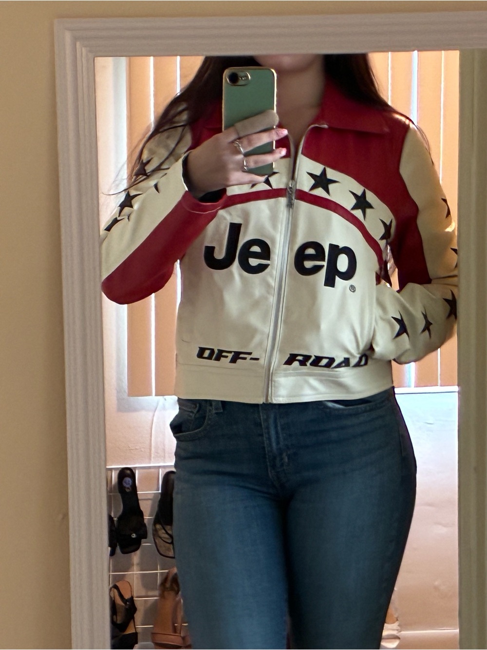 Forever 21 x Jeep "Off Road" Faux Leather Moto Racing Jacket